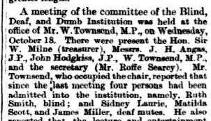 admitted to deaf and dumb school